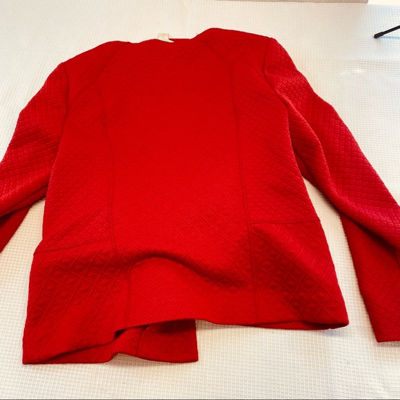 Chico’s Quilted Red Jacket Zipper Pockets Size Small Like New - Picture 15 of 16